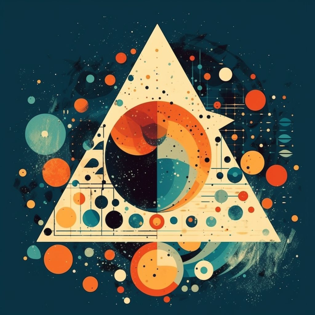 dot-grid sun and moon artwork